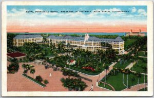 Royal Poinciana Hotel Breakers In Distance Palm Beach Florida FL Postcard