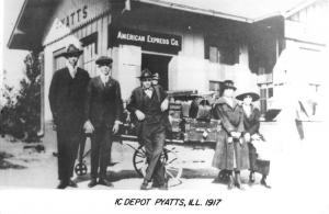 Pyatts Illinois IC Railroad Depot Real Photo Vintage Postcard K87734