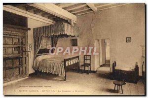 Old Postcard Musee Basque Bayonne The bedroom