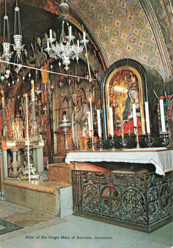 Jerusalem: Altar of the Virgin Mary of Sorrows, Israel, Palestine Rare Postcard 