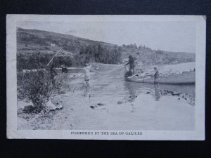 Israel Lake Tiberias FISHERMEN BY THE SEA OF GALILEE c1905 Postcard