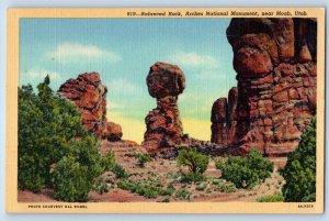 c1940's Balanced Rock Arches National Monument Rock Formation Moab Utah Postcard