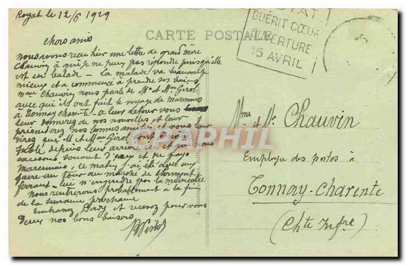 Old Postcard Royat Hotel Castel