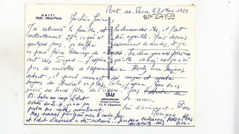 BF27159 haiti hotel plaza    front/back image