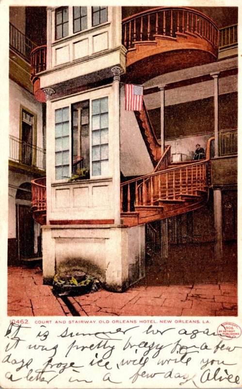 Louisiana New Orleans Old Orleans Hotel Court and Stairway 1909 Detroit Publi...