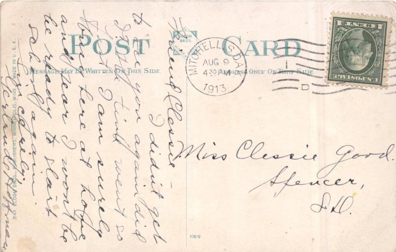 MITCHELL SOUTH DAKOTA HIGH SCHOOL~BLOOM BROS PUBL POSTCARD c1913