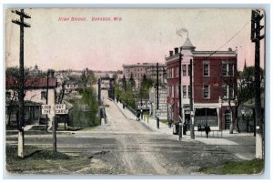 1908 Train Railway High Bridge Baraboo Wisconsin WI Antique Posted Postcard 