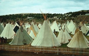 Vintage Postcard Indian Village at the Pendleton Round Up Pacific Northwest