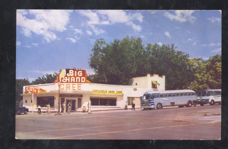 SAINT ST. GEORGE UTAH BIG HAND CAFÉ RESTAURANT BUS DEPOT ADVERTISING POSTCARD