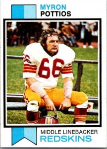1973 Topps Football Card Myron Pottios Washington Redskins sk2413