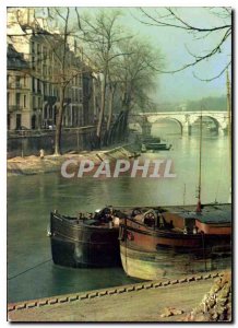Postcard Modern Colors and Light of France Paris Ile Saint Louis Boat