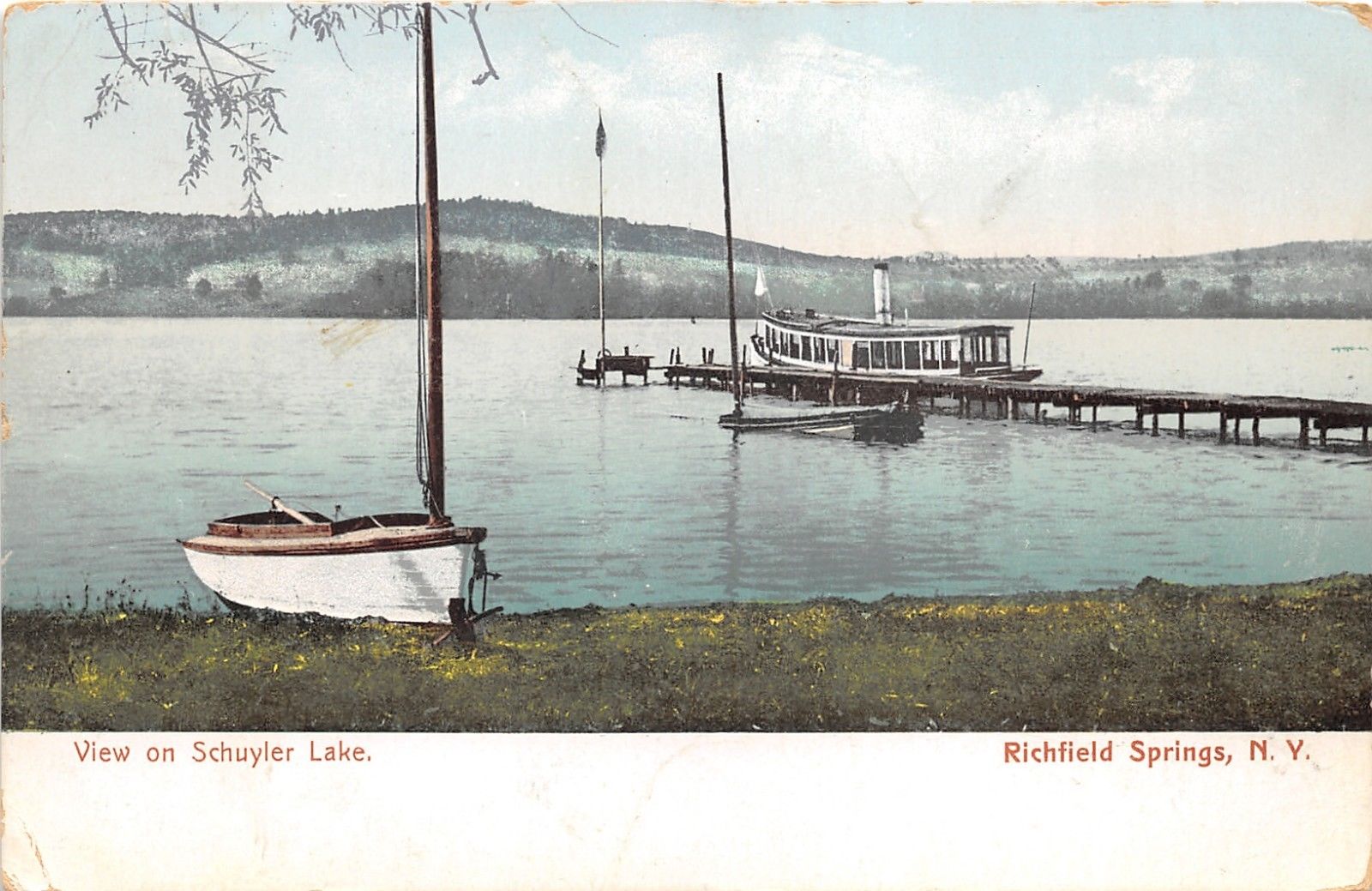 Richfield Springs New YorkView on Schuyler LakePleasure Boat Dock