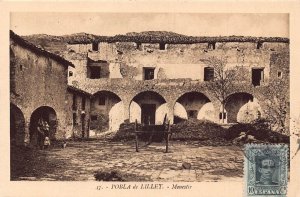Spain 1926 Pobla de Lillet Monestir Ruins vintage postcard