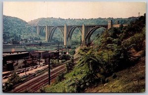 Vtg Pittsburgh Pennsylvania PA Westinghouse Bridge View Old Chrome Card Postcard