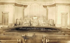 USA Interior Dutch Reformed Church Baldwin Michigan Vintage RPPC  08.24