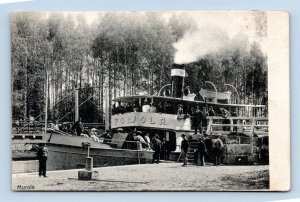 Pohjola Steamer Murole Canal Finland 1911 DB Postcard G16