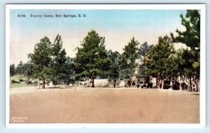 HOT SPRINGS, SD South Dakota  TOURIST CAMP Early Car Automobile c1920s  Postcard