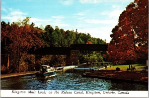 VINTAGE CONTINENTAL SIZE POSTCARD KINGSTON MILLS ON THE RIDEAU ONTARIO CANADA