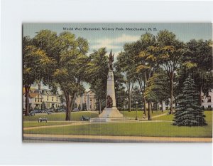 Postcard World War Memorial Victory Park, Manchester, New Hampshire