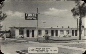 Lewiston FL Modern Palm Motel Postcard