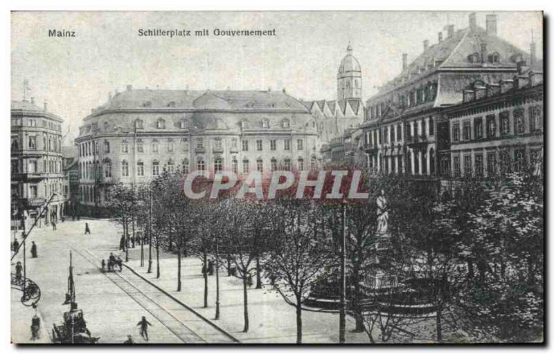 Old Postcard Mainz Schillerplatz mit gouverment