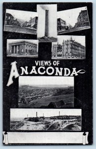 Anaconda Montana MT Postcard Views Tourist Spots Multiview 1905 Vintage Unposted