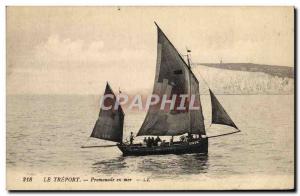 Postcard Old Fishing Boat Treport Sea trips