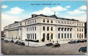 Vtg Birmingham Alabama AL US Post Office 1940s View Linen Unposted Postcard