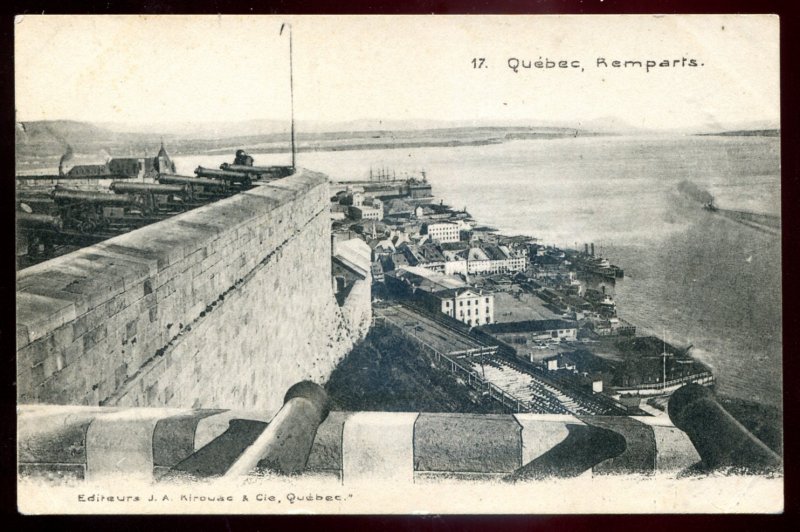 dc1517 - QUEBEC CITY Postcard 1900s Remparts by Kirouac