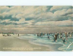 Divided-Back BEACH SCENE Daytona Beach Florida FL d8369