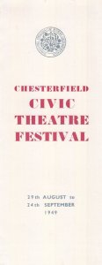 Chesterfield 1949 Civic Theatre Festival Mayor Opera Programme Flyer