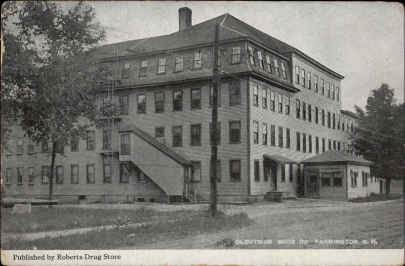 Farmington NH Cloutman Shoe Co Factory c1910 Postcard 