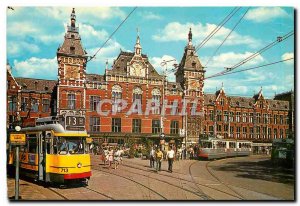 Postcard Modern Amsterdam / Holland The Central Station