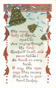 Vintage Postcard 1912 The Merry Bells Of Christmastide Holiday Season's Greeting