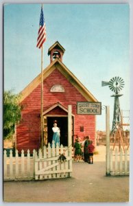 Theme~California~Little Red School House @ Knotts Berry Farm~Vintage Postcard