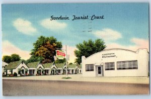 1955 Texarkana Texas Vintage Postcard Goodwin Tourist Court Restaurant Building