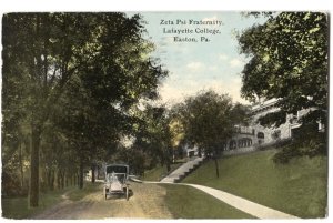 Postcard Zeta Psi Fraternity Lafayette College Easton PA