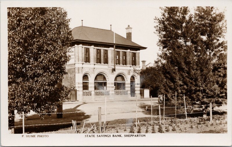 State Savings Bank Shepparton AU Australia Unused P. Hume RPPC Postcard F19