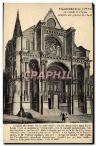 Old Postcard Villeneuve Sur Yonne The Facade From & # & # 39apres 39Eglise of...