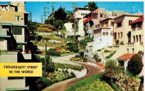 VINTAGE POSTCARD LOMBARD CROOKEDEST STREET IN THE WORLD SAN FRAN CAL