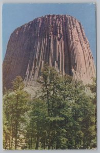 Sundance Wyoming~Devil's Tower From Below~Vintage Postcard