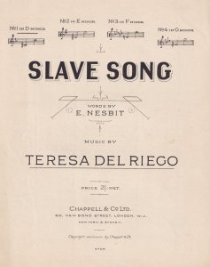 Slave Song Teresa Del Riego Olde Sheet Music