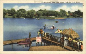 St. Paul MN Water Bike Docks Como Park Colorful Linne Postcard #2