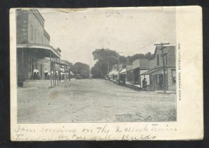 BUCKLIN MISSOURI DOWNTOWN DIRT MAIN STREET SCENE VINTAGE POSTCARD 1907