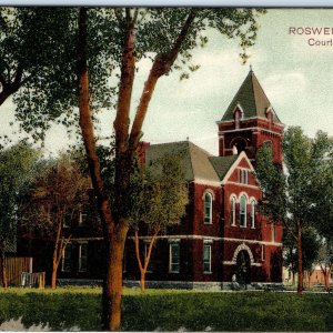 c1910s Roswell, N. Mex Court House Peacock PCK Series Drug Jewelry Postcard A117