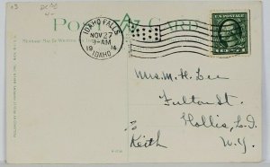 Idaho Falls Salisbury-Earl Building & Post Office 1914 to Hollis LI Postcard S1