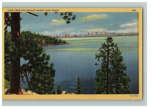1930-45 Postcard View From The Nevada Shore Lake Tahoe Bird's Eye  