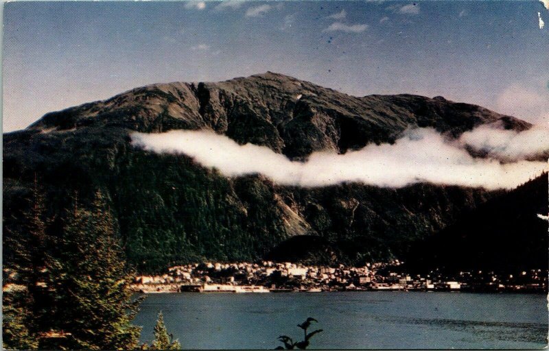 Juneau Alaska Mt Juneau Roberts Mountain Smoky VTG Postcard Chrome UNP Unused 