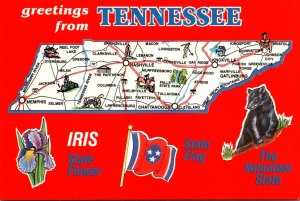 Tennessee Greetings With Map Of The Volunteer