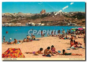 Postcard Modern Mellieha Bay Malta